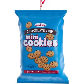 The Bridge Collection Mini Chocolate Chip Cookie Ornament - 4.25" Junk Food Dessert Christmas Ornament for Bakers