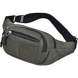 FATASH Waterproof Bumbag with 4 Zip Pockets Adjustable Strap Waist Fanny Pack | Phone, Wallet, Passport Holder | Lightweight Sling for Hiking, Running, Gym | Crossbody Bag for Men & Women