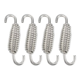 A ABSOPRO Motorcycle Silencer Exhaust Pipe Spring 55 mm 2.17 Inches Silver Tone Pack of 4