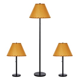 Catalina Lodge Cabin 3-Piece Floor and Table Lamp Combo Set, Rustic Bronze Metal Finish