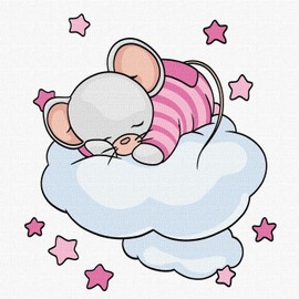 IDEYKA Painting by Numbers – Travel on a Cloud ©tanya_bonya 25 x 25 cm with Wooden Frame