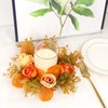 Autumn Rose Candle Rings with Flameless Candles Sets - 12PCS