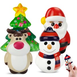 Pack of 4 Christmas Squishy Toys, VICTERR Stress Toy, Squishy Set, Stress Relief, Squishies, Party Gifts, Autism, Stress Relief, Anxiety for Children, Adults, Boys, Girls