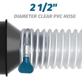 Heavy PVC Dust Collection Hose 2 1/2" x 20', Puncture Resistant PVC Dust Collection Hose with Carbon Steel Wire Coil for Woodworking, Workshops, Dust Collectors
