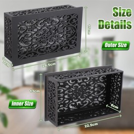 Doorbell Chime Cover Wood Doorbell Cover Box Only Doorbell Chime Box Doorbell Chime Cover Box Only Universal Decorative with Extra Self-Adhesive Tape Easy to Install for Home (Dark Gray)