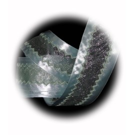 The New 7 Yards Pretty Sage Green Satin Edge Zig Zag Center Ribbon 1 1/2" W Perfect for Crafting, Gift Wrapping, and Decorating Ribb1w01909