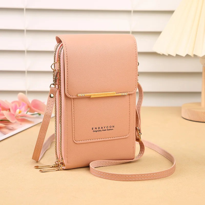 Touchscreen Phone Crossbody Bag for Women – Sequined PU Wallet