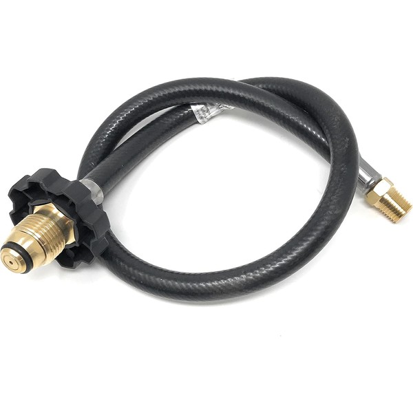 24" RUBBER HOSE PIGTAIL MALE POL TO 1/4" MALE INVERTED