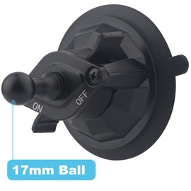 Upgraded Car Suction Cup Base with17mm Ball, Compatible with17mm Double Socket Arms | Heavy-Duty 3.4" Suction Base for Windshield | Holds 5.5 lbs – Rosette Bite Locking System