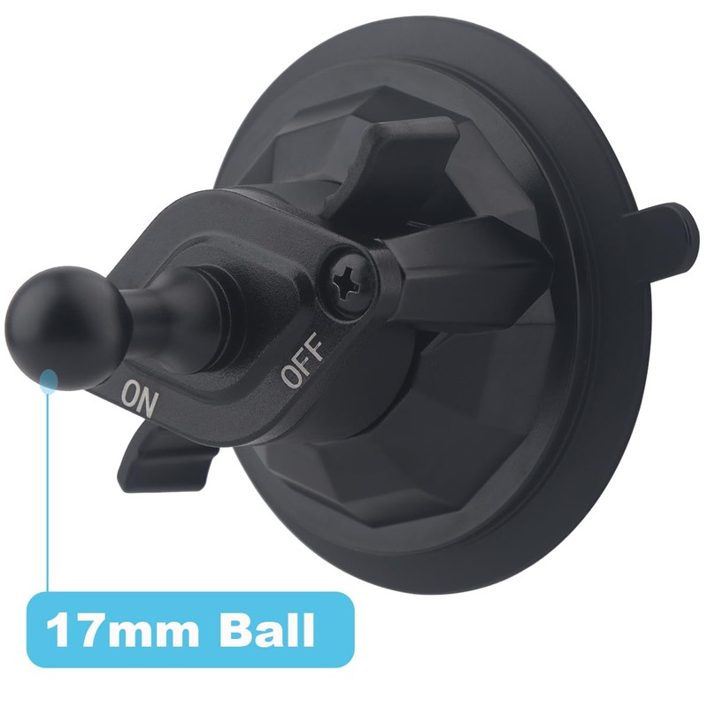 Upgraded Car Suction Cup Base with17mm Ball, Compatible with17mm Double