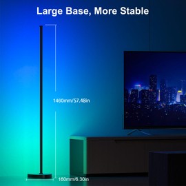 MIHEAL Corner Floor Lamp, LED Corner Lamp with APP and Remote Control, 16 Million DIY Color with Music Sync, Warm White Floor Lights, Color Changing Ambient Light for Living Room, Bedroom, Gaming