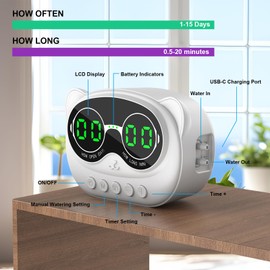 Automatic Irrigation System, Automatic Drip Irrigation Kits, Cute Panda Shaped Water Volume, Adjustable Irrigation System, Automatic Watering with LED Display