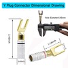 XMSJSIY Y Spade Connector - 45 Degree Fork Plug for