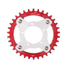 34T 104 BCD Electric Bike Chainring and Adapter for Bafang BBS01 BBS02 Mid Drive Motor Red