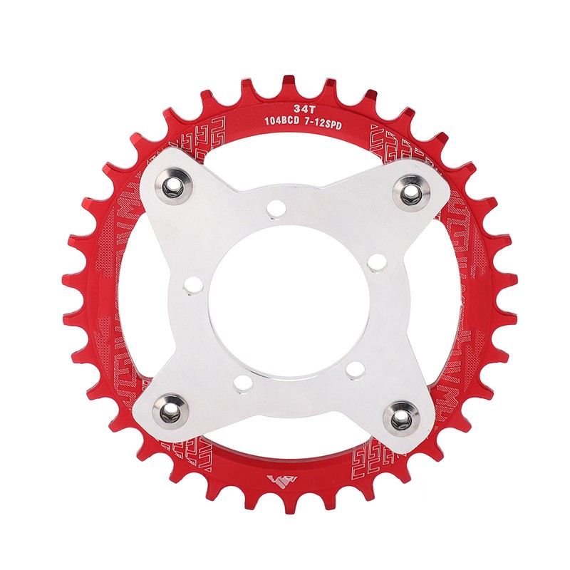 34T 104 BCD Electric Bike Chainring and Adapter for Bafang