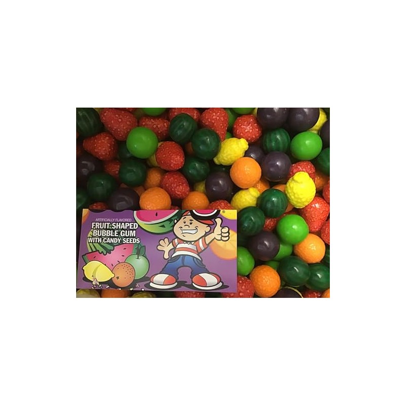 5 Pound Fruit Shaped Gumballs - Candy Seed Filled Gum