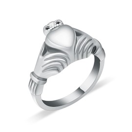 Heart Urn Rings for Ashes for Women Crown Promise Cremation Ring Hold Loved Ones Ashes Forever In My Heart Keepsake Memorial Jewelry Cremation Jewelry Ashes Locket Holding Love in Hand (#9, Silver)