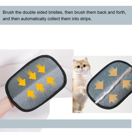 jiuhao Pet Hair Removal Gloves, Double-Sided Static Grooming Mitts for Dogs and Cats, Reusable Cleaning Gloves for Carpet, Sofa, Clothes