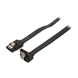 Bipra SATA III Cable: Black, Locking Latch, Straight to 90° Angle | Compatible up to S-ATA/600 | 1.5GBs/3GBs/6GBs Speed | Backward Compatible with Sata I/II