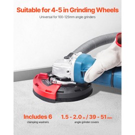 Happybuy Grinding Dust Shroud for Angle Grinder! A Universal 4-5 in Shroud That fits Most Major Brands. Comes with 6 Clamping washers and Connects to Vacuum Cleaners