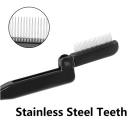 Redodo Klappbarer Wimpernkamm, 8,5 cm Augenbrauenkamm, Edelstahl-Augenbrauenkamm, Wimperntrenner, Make-up-Augenbrauen-Pflegewerkzeug für Männer und Frauen (schwarz)