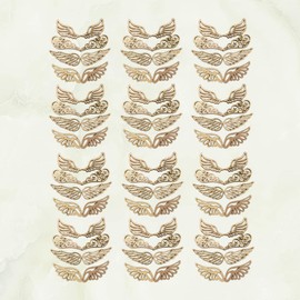 SEWACC Wings Wood Cutout: DIY Wooden Wings Hollow Out Angel Wings Hand Painting Wooden Cutouts Blank Drawing Wood Art Pieces for DIY Crafts Handicraft Projects