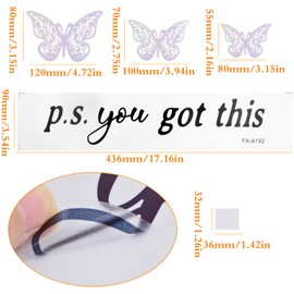 2 Sheets Inspirational Quote You Got This Vinyl Mirror Decals Motivational Lettering Wall Stickers and 24pcs Colorful Hollow Butterfly Stickers Decals for Bedroom Bathroom Mirror Decoration