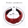Leder Stirnband Damen, Elastische Knoten Breiter Haarreif, Modisches Haarband, Einfarbiges