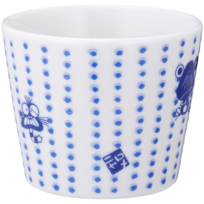 赤塚不二夫 「 バカボン 」 ニャロメ 蕎麦猪口(そばちょこ) 直径8cm 青 904103