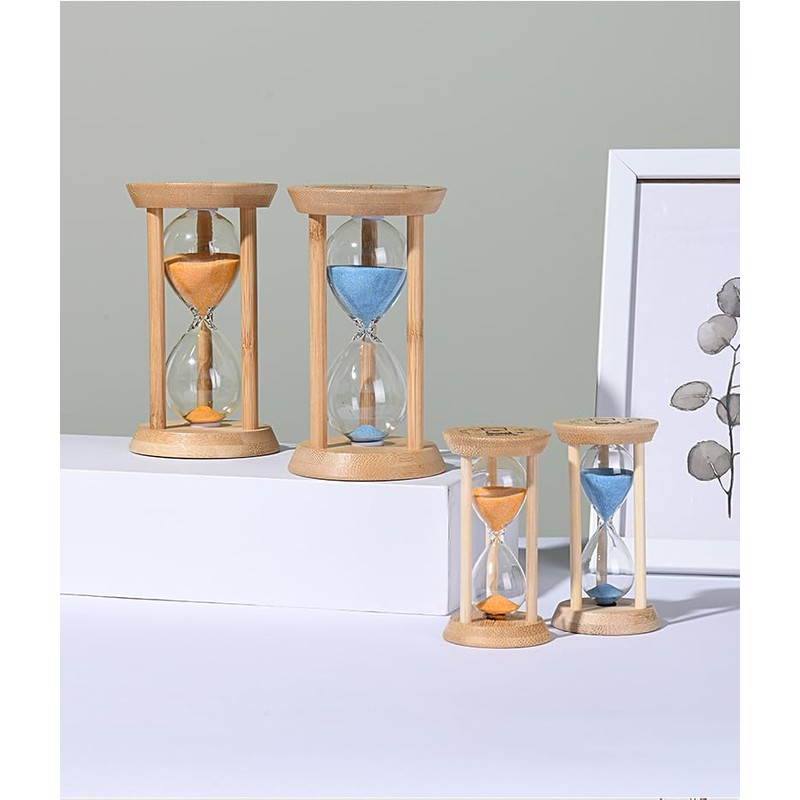 Bamboo Sand Timer 3 Minute Hourglass Timer Wooden Sand Clock,