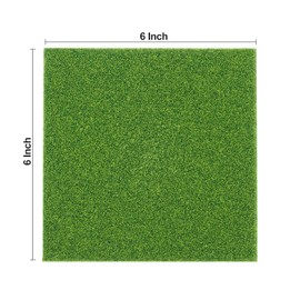 8 Pcs 6 X 6 Inch Fake Grass Decor for Crafts, Premium Realistic Artificial Grass for Miniature Ornament Projects, Model Turf Grass for DIY Fairy Garden Accessories, Dollhouse, Diorama & Decor Kit