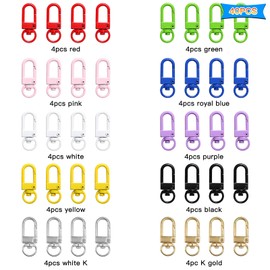 40pcs Metal Lobster Claw Clasps Swivel Lanyards Trigger Snap Hooks Strap Lanyard Swivel Snap Hooks Swivel Clasps for Jewelry Making,Keychain Lanyard,DIY Crafts(10 Colors)