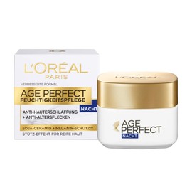 L'Oréal Paris Night Care Age Perfect Anti-Ageing Moisturiser Support Effect and Anti-Age Spots for Mature Skin with Soy Ceramide and Melanin Protection 50 ml