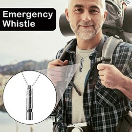 Whistle Emergency, collar de silbato de titanio, llavero fuerte hasta 120 db, silbatos de supervivencia de emergencia para niños, mujeres y hombres, silbatos de seguridad para acampar y