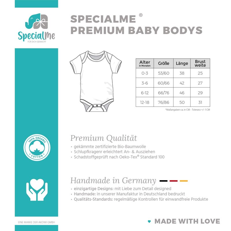 SpecialMe® Baby Bodysuit with Name and Date Print Boho Fox