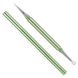 Blackhead Extractor, Metal 2 in 1 Acne Clean Needle Professional Pimple Popper Needle Whitehead Popping Extractor Double-Ended Black Head Remover Comedone Tool for Nose & Face(Rose Gold)