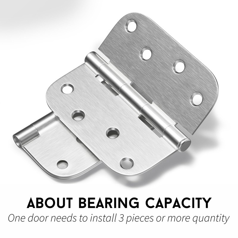 goldenwarm 3 Pieces Satin Nickel Door Hinges 4 x 4