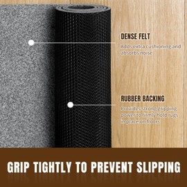 LINLA Non Slip Rug Pad, 3' x 5', 1/8" Thick Felt and Rubber Protective Padding - Low Profile Cushion and Rug Gripper for Hardwood Floors