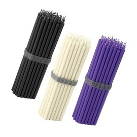 NKlaus 150 x Taper Candles Set 16 cm - Black, Cream & Purple - Thin Dripless Candles for Table Decoration, Events, Celebrations, Catering & Spiritual Decoration - Soot-Free 40758