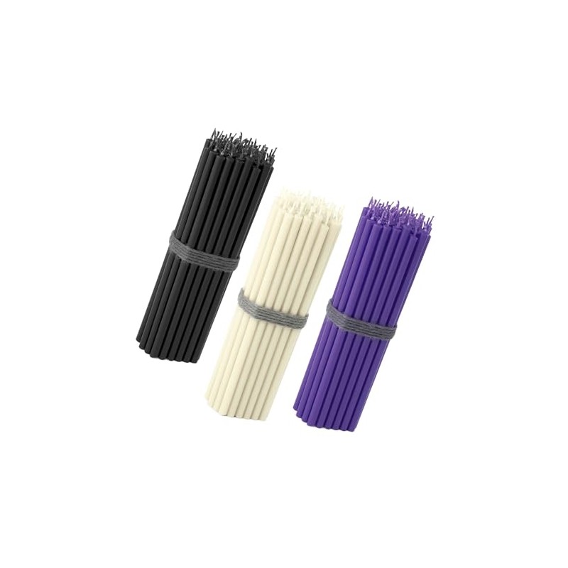 NKlaus 150 x Taper Candles Set 16 cm - Black,