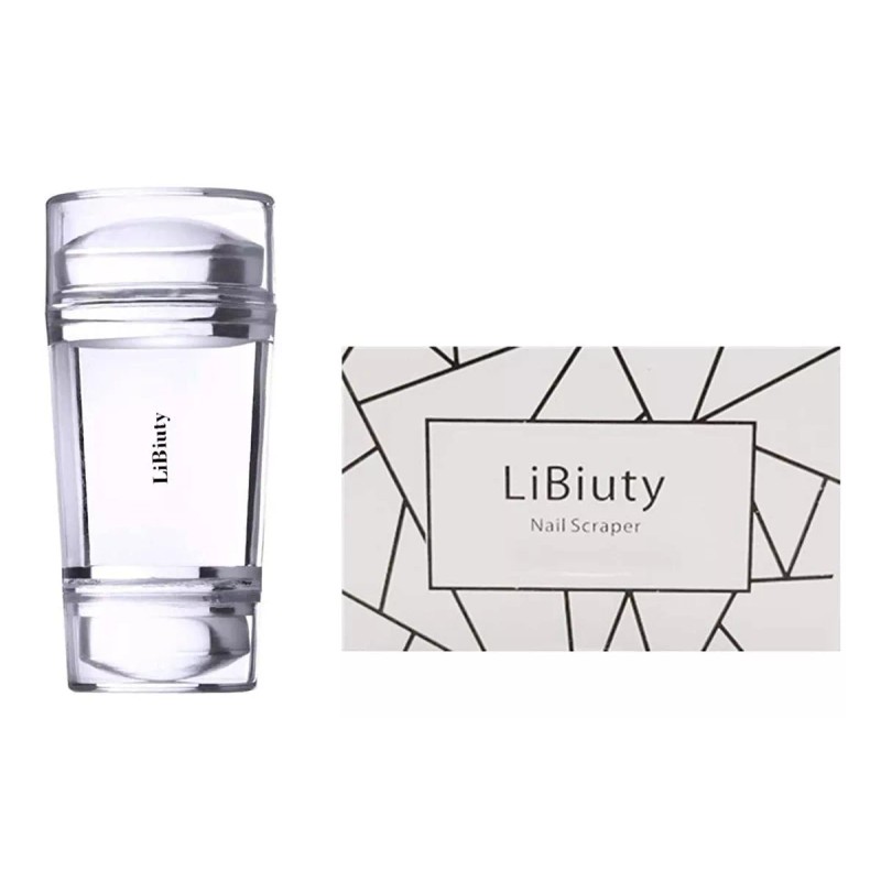 Libiuty Dual Head Clear Jelly Nail Art Stamper Extra 4pcs
