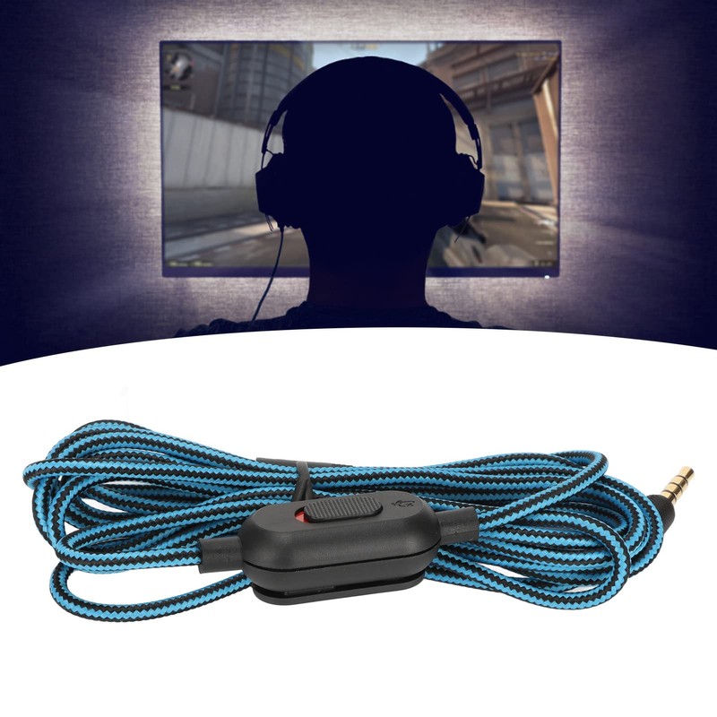 Headphone Sound Cable, Gaming Headset Cable, Woven Headphone Cable with