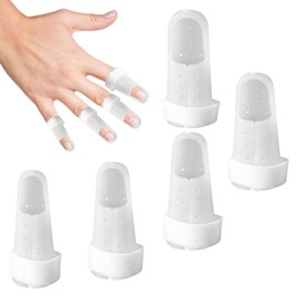 Mallet Finger Splint,5PCS Trigger Finger Splint,Finger Splints for Arthritis,Finger Support for Adjustable Finger Immobilizer,Finger Splints for Dip Joint Support Brace Protection Fracture Pain(White)