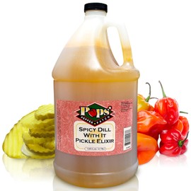 Pops Pepper Patch Spicy Pickle Elixir - Spicy Pickle Brine for Leg Cramps - Made from Real Dill Juice and Habanero Peppers - No Artificial Colors or Flavors - 1 Gallon
