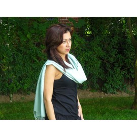Pashmina Scarf-poncho-silk-blanket-cape-shawl-scarf-mens scarf-scarves for women-scarf for men-shemagh-keffiyeh-dress shawl (Celadon Green)