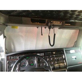 The Original Windshield Sun Shade, Custom-Fit for Kenworth W900 1998-2019, Silver Series