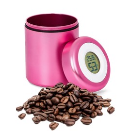 HORNET Aluminum Storage Jar Hygrometer Thermometer Portable Airtight Storage Container Bottle Multipurpose Storage Container to Keep Spices, Tea, Coffee Fresh for Months 180ml (Pink)