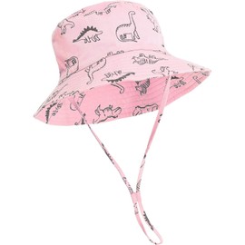 DRESHOW Baby Sun Hat Toddler Sun Protection Animal Cap Unisex Summer Bucket Hat with Chin Strap UPF 50+