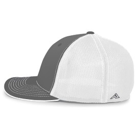 Pacific Headwear Trucker Pacflex Cap, Graphite/White/Graphite, Large