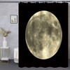 WUASDCS Full Moon Shower Curtain Mysterious Gray Planet Black Background